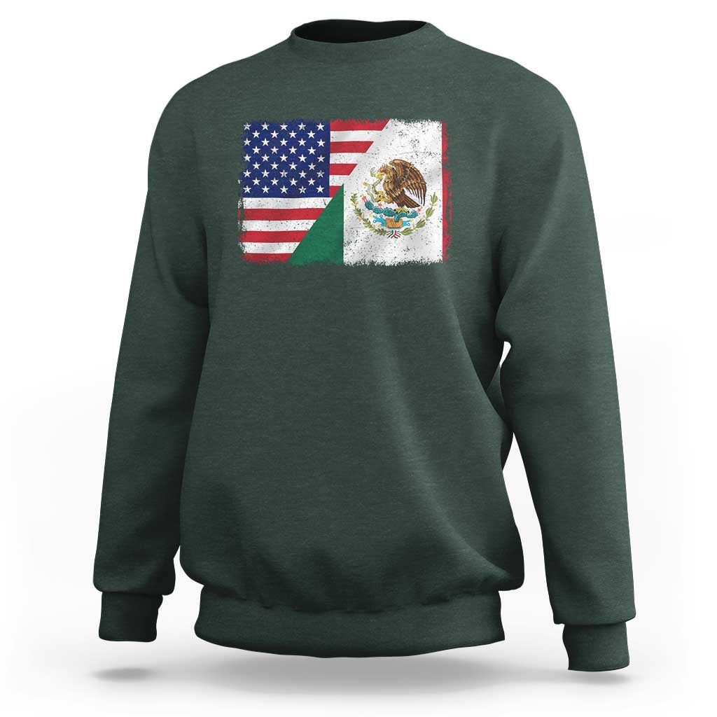 American Mexican Flag Sweatshirt Mexico Heritage Half Mexican Roots - Wonder Print Shop