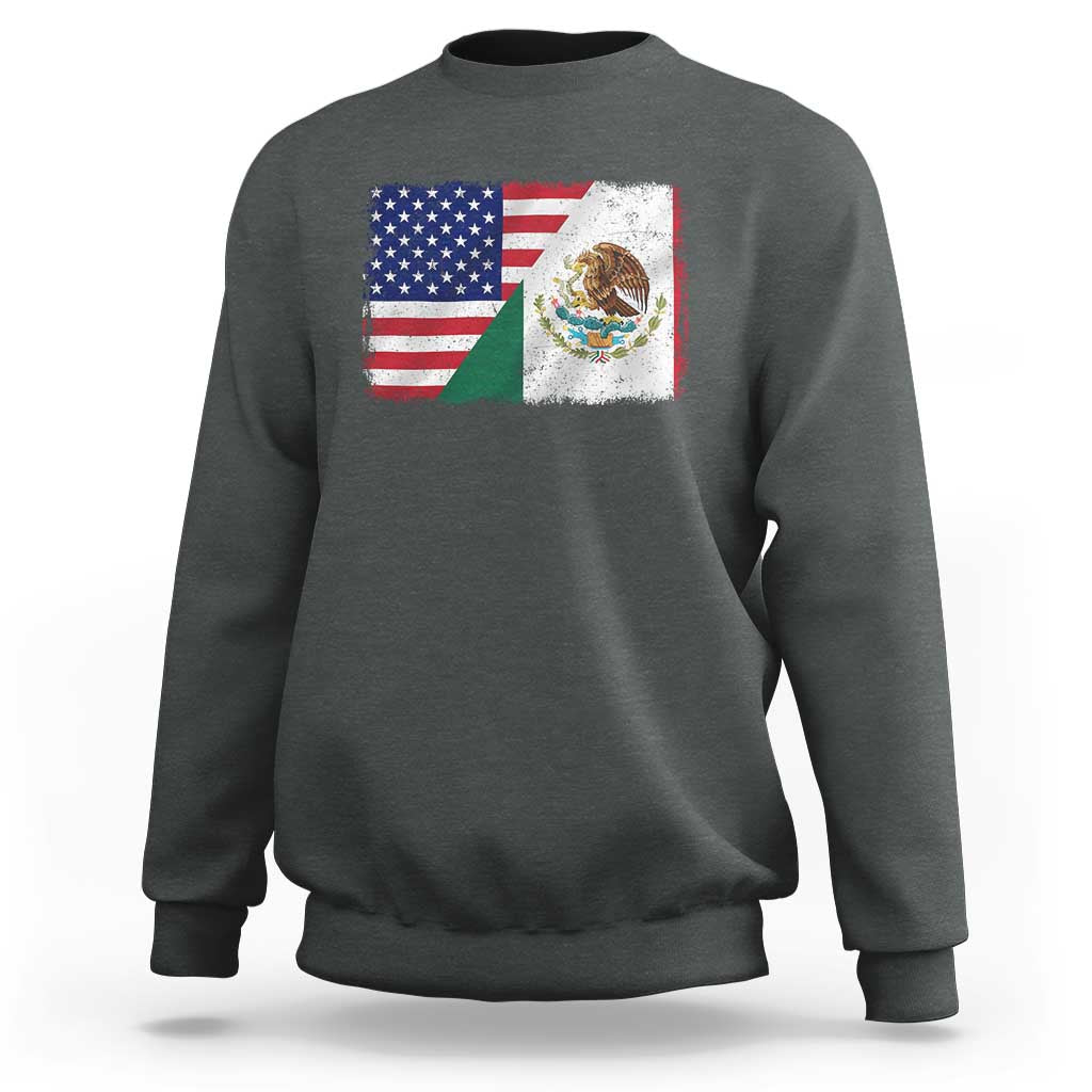 American Mexican Flag Sweatshirt Mexico Heritage Half Mexican Roots - Wonder Print Shop