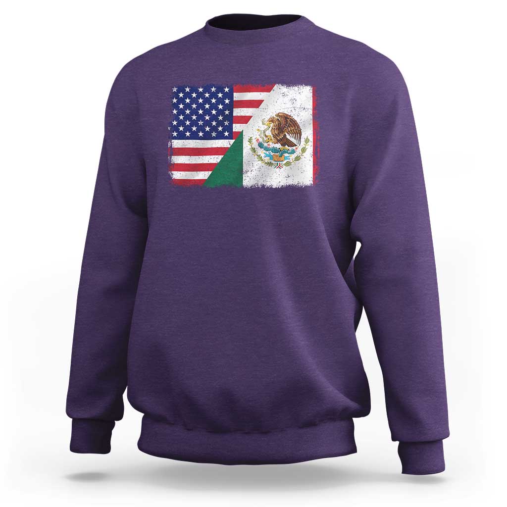 American Mexican Flag Sweatshirt Mexico Heritage Half Mexican Roots - Wonder Print Shop