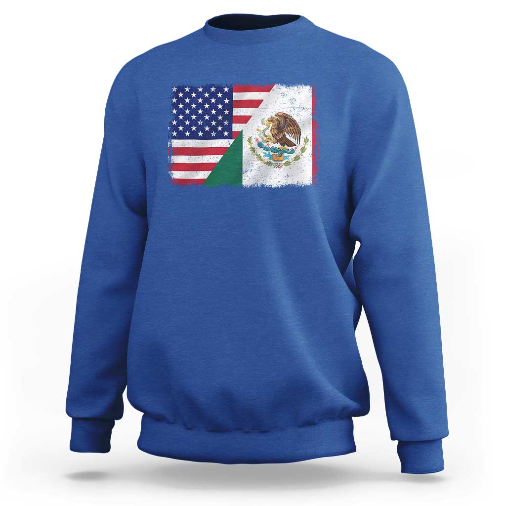 American Mexican Flag Sweatshirt Mexico Heritage Half Mexican Roots - Wonder Print Shop