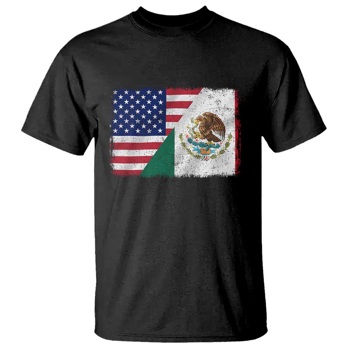 American Mexican Flag T Shirt Mexico Heritage Half Mexican Roots - Wonder Print Shop