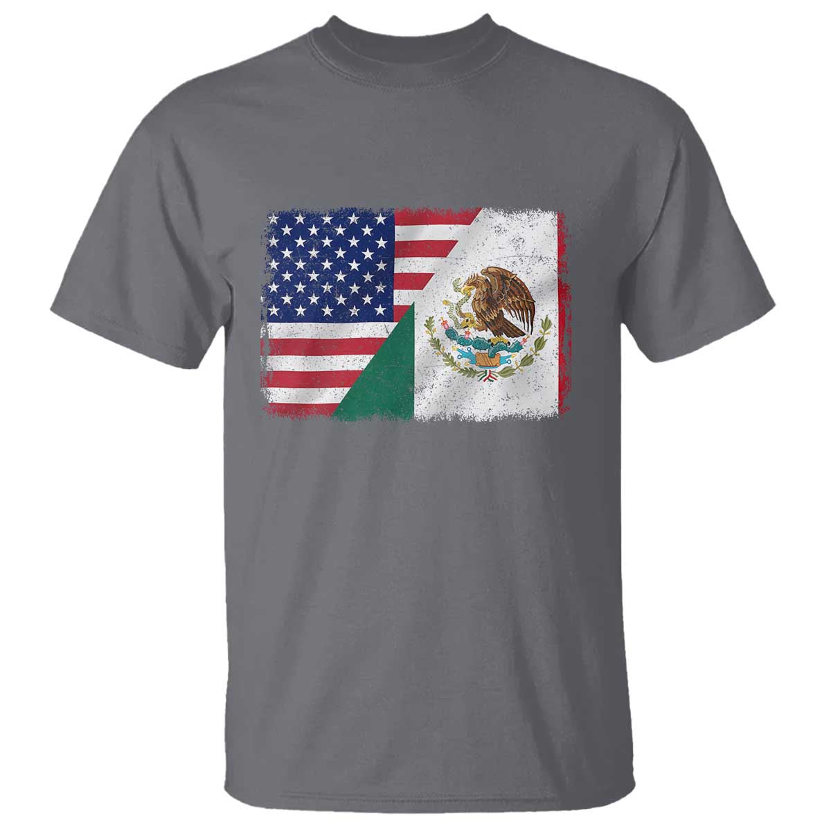 American Mexican Flag T Shirt Mexico Heritage Half Mexican Roots - Wonder Print Shop