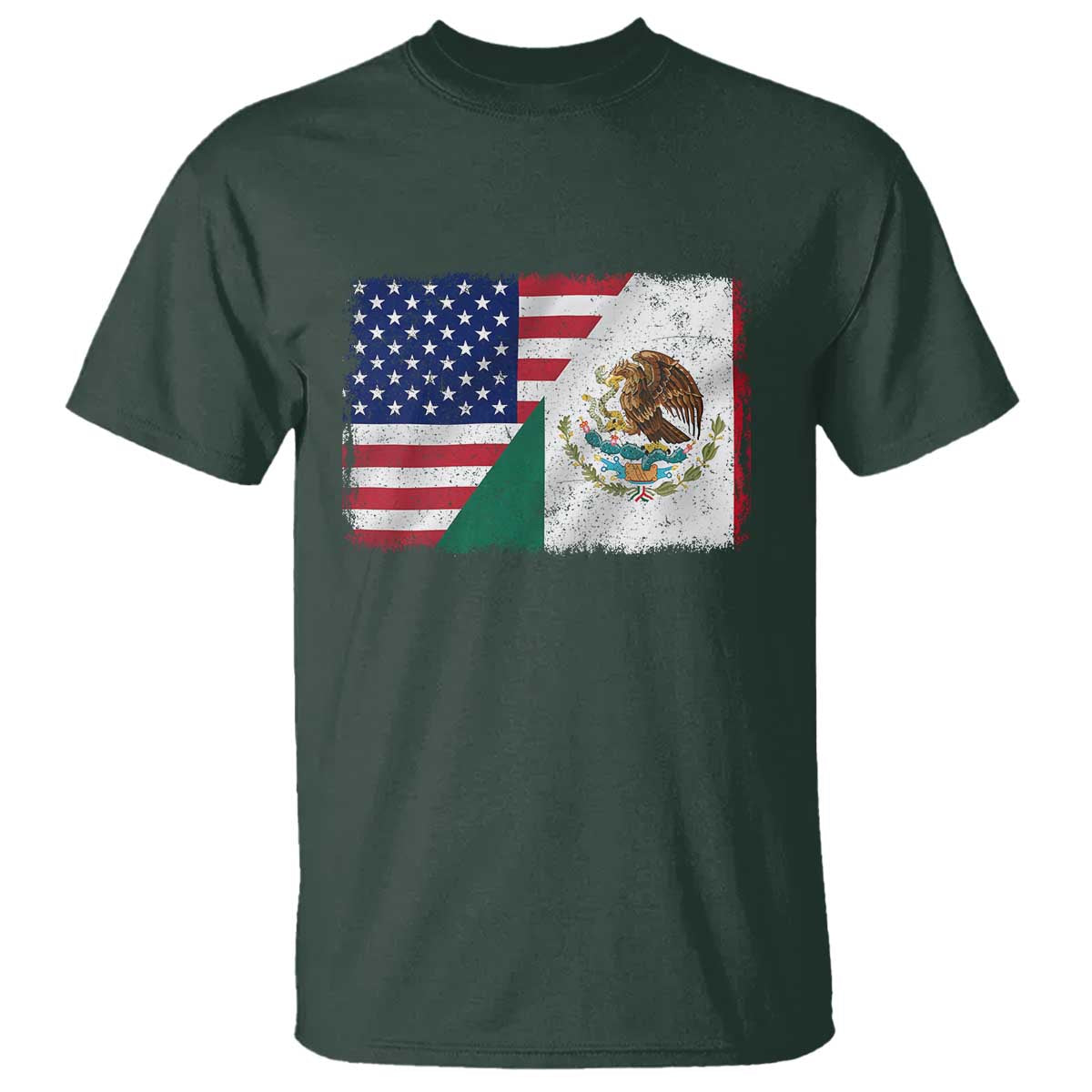 American Mexican Flag T Shirt Mexico Heritage Half Mexican Roots - Wonder Print Shop