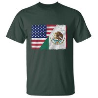American Mexican Flag T Shirt Mexico Heritage Half Mexican Roots - Wonder Print Shop