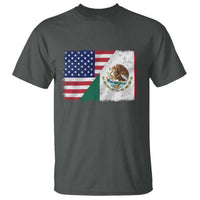 American Mexican Flag T Shirt Mexico Heritage Half Mexican Roots - Wonder Print Shop