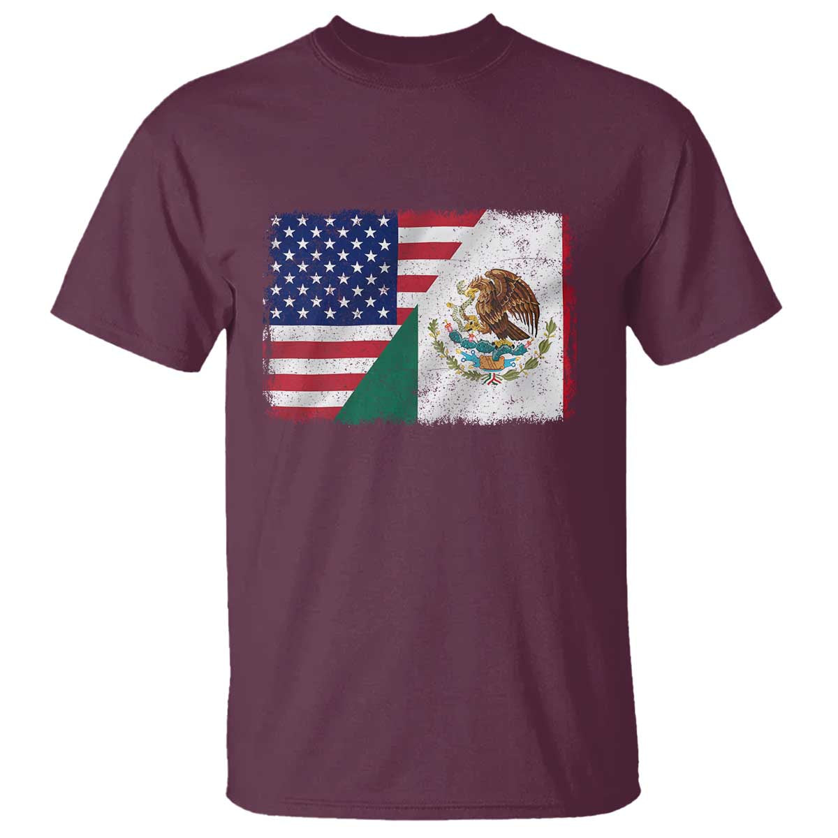 American Mexican Flag T Shirt Mexico Heritage Half Mexican Roots - Wonder Print Shop