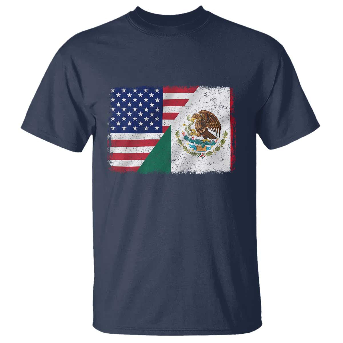 American Mexican Flag T Shirt Mexico Heritage Half Mexican Roots - Wonder Print Shop