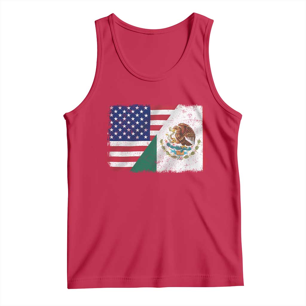 American Mexican Flag Tank Top Mexico Heritage Half Mexican Roots - Wonder Print Shop
