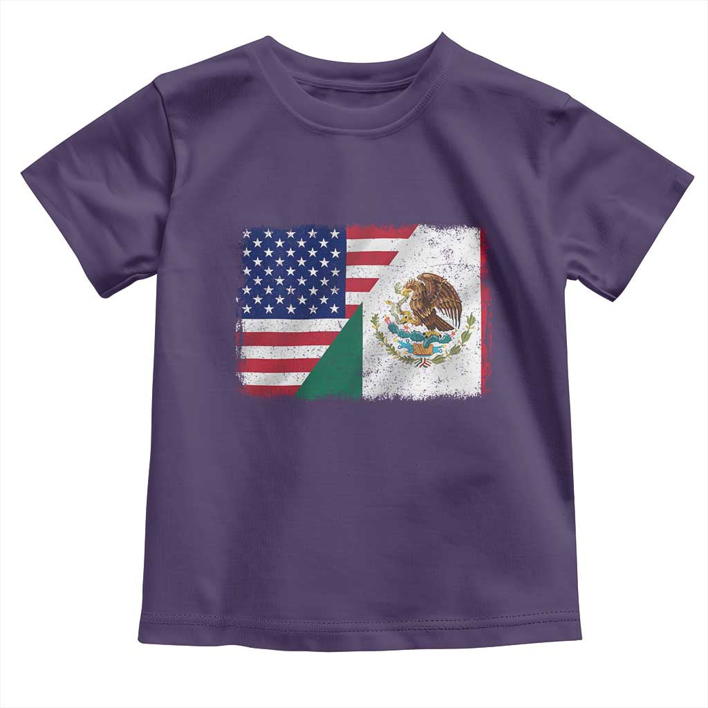 American Mexican Flag Toddler T Shirt Mexico Heritage Half Mexican Roots - Wonder Print Shop