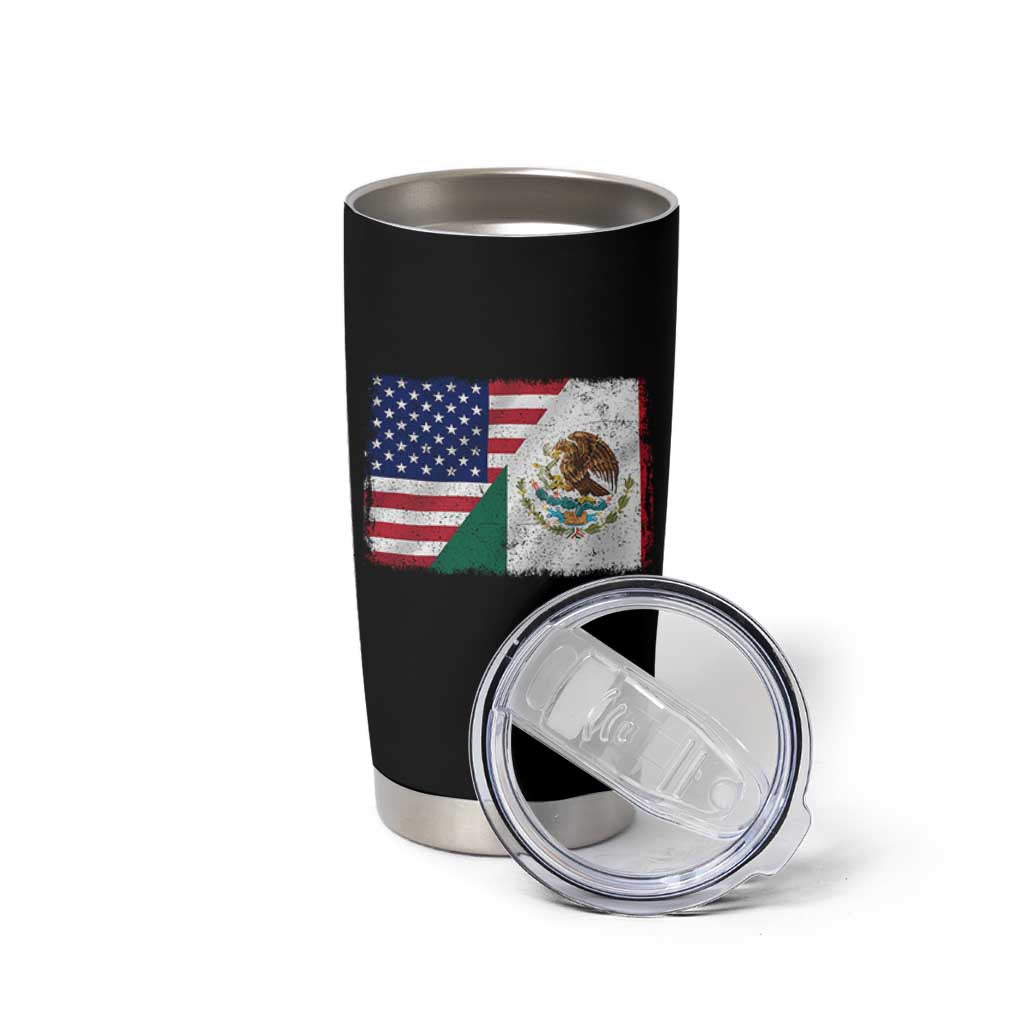 American Mexican Flag Tumbler Cup Mexico Heritage Half Mexican Roots - Wonder Print Shop