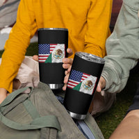 American Mexican Flag Tumbler Cup Mexico Heritage Half Mexican Roots - Wonder Print Shop