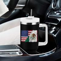 American Mexican Flag Tumbler With Handle Mexico Heritage Half Mexican Roots - Wonder Print Shop