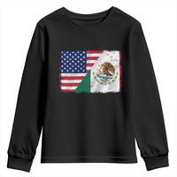 American Mexican Flag Youth Sweatshirt Mexico Heritage Half Mexican Roots - Wonder Print Shop