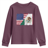 American Mexican Flag Youth Sweatshirt Mexico Heritage Half Mexican Roots - Wonder Print Shop