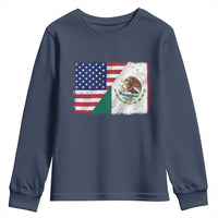American Mexican Flag Youth Sweatshirt Mexico Heritage Half Mexican Roots - Wonder Print Shop