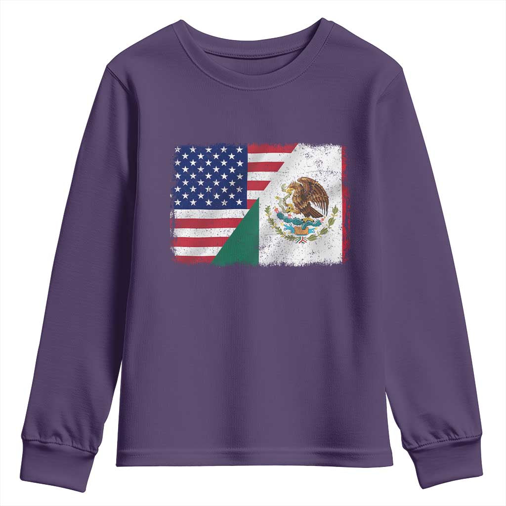 American Mexican Flag Youth Sweatshirt Mexico Heritage Half Mexican Roots - Wonder Print Shop