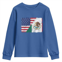 American Mexican Flag Youth Sweatshirt Mexico Heritage Half Mexican Roots - Wonder Print Shop