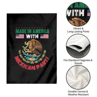 Made In America With Mexican Parts Garden Flag Mexico Coat of Arms Half Mexican Roots - Wonder Print Shop