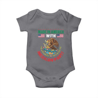 Made In America With Mexican Parts Baby Onesie Mexico Coat of Arms Half Mexican Roots - Wonder Print Shop
