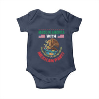Made In America With Mexican Parts Baby Onesie Mexico Coat of Arms Half Mexican Roots - Wonder Print Shop