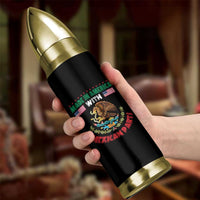 Made In America With Mexican Parts Bullet Tumbler Mexico Coat of Arms Half Mexican Roots - Wonder Print Shop