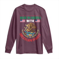 Made In America With Mexican Parts Long Sleeve Shirt Mexico Coat of Arms Half Mexican Roots - Wonder Print Shop