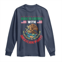 Made In America With Mexican Parts Long Sleeve Shirt Mexico Coat of Arms Half Mexican Roots - Wonder Print Shop