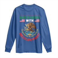 Made In America With Mexican Parts Long Sleeve Shirt Mexico Coat of Arms Half Mexican Roots - Wonder Print Shop