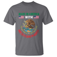 Made In America With Mexican Parts T Shirt Mexico Coat of Arms Half Mexican Roots - Wonder Print Shop