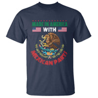 Made In America With Mexican Parts T Shirt Mexico Coat of Arms Half Mexican Roots - Wonder Print Shop