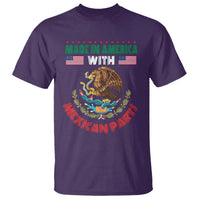 Made In America With Mexican Parts T Shirt Mexico Coat of Arms Half Mexican Roots - Wonder Print Shop