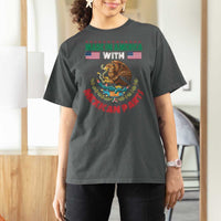 Made In America With Mexican Parts T Shirt For Women Mexico Coat of Arms Half Mexican Roots - Wonder Print Shop