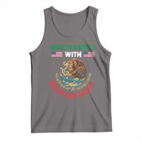 Made In America With Mexican Parts Tank Top Mexico Coat of Arms Half Mexican Roots - Wonder Print Shop