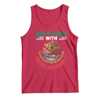 Made In America With Mexican Parts Tank Top Mexico Coat of Arms Half Mexican Roots - Wonder Print Shop