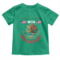 Made In America With Mexican Parts Toddler T Shirt Mexico Coat of Arms Half Mexican Roots - Wonder Print Shop