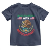 Made In America With Mexican Parts Toddler T Shirt Mexico Coat of Arms Half Mexican Roots - Wonder Print Shop