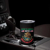 Made In America With Mexican Parts Tumbler Cup Mexico Coat of Arms Half Mexican Roots - Wonder Print Shop