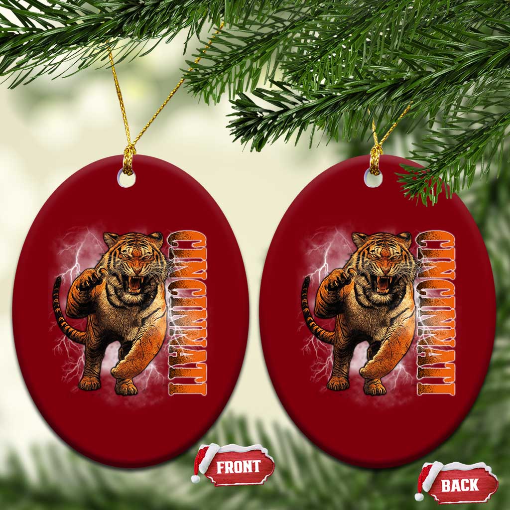 Cincinnati Tiger Ceramic Ornament Bootleg Vintage - Wonder Print Shop