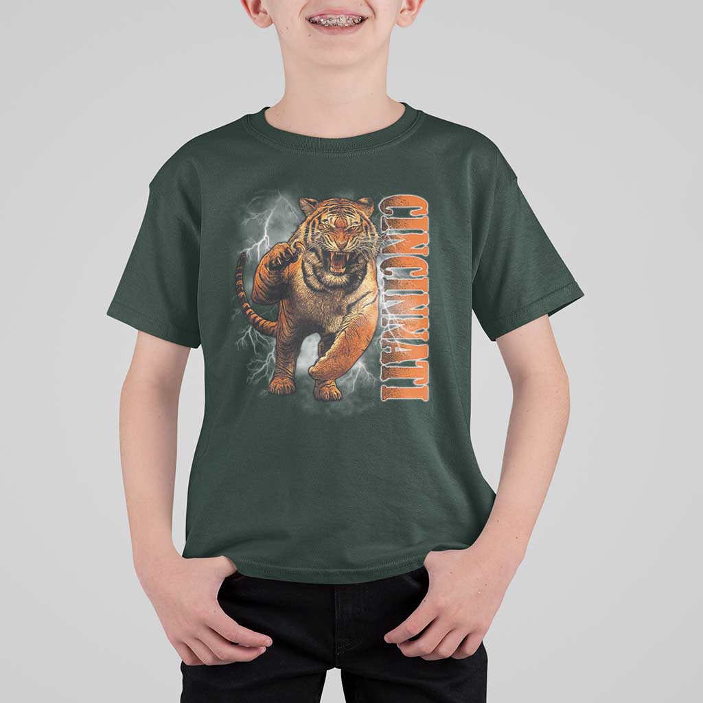 Cincinnati Tiger T Shirt For Kid Bootleg Vintage - Wonder Print Shop