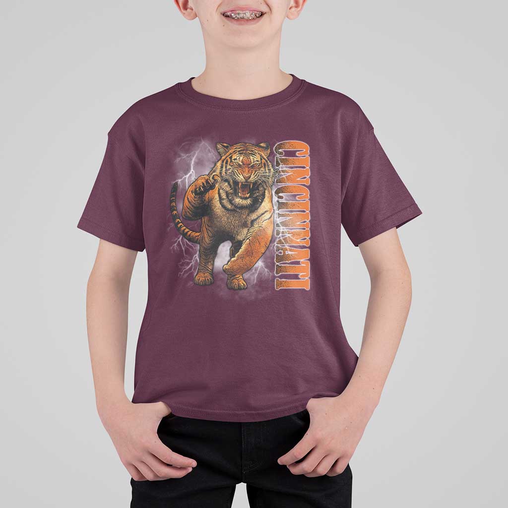 Cincinnati Tiger T Shirt For Kid Bootleg Vintage - Wonder Print Shop
