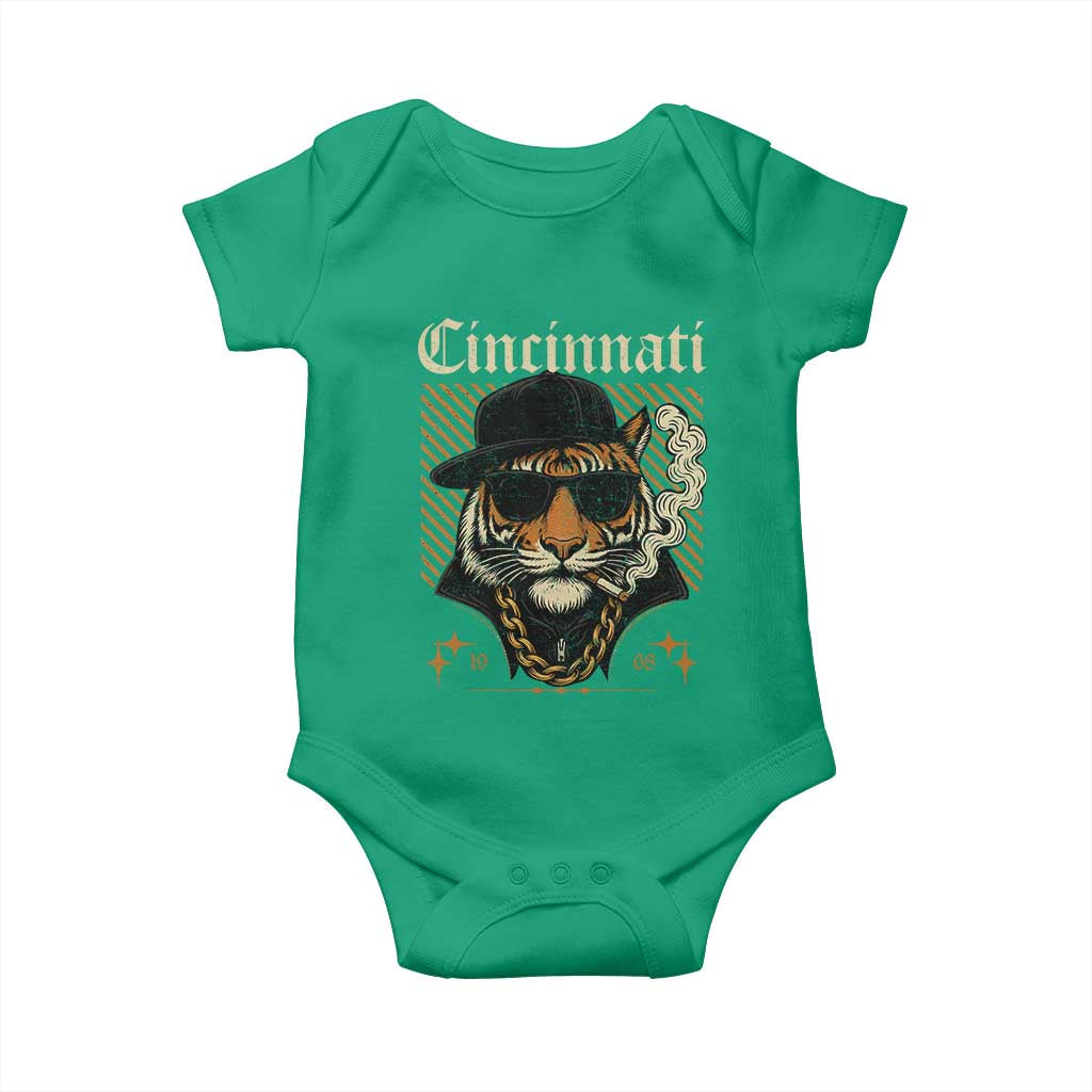 Cincinnati Tiger Baby Onesie Retro Vintage Mascot Sports Fan - Wonder Print Shop