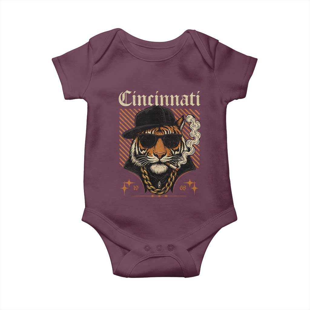 Cincinnati Tiger Baby Onesie Retro Vintage Mascot Sports Fan - Wonder Print Shop