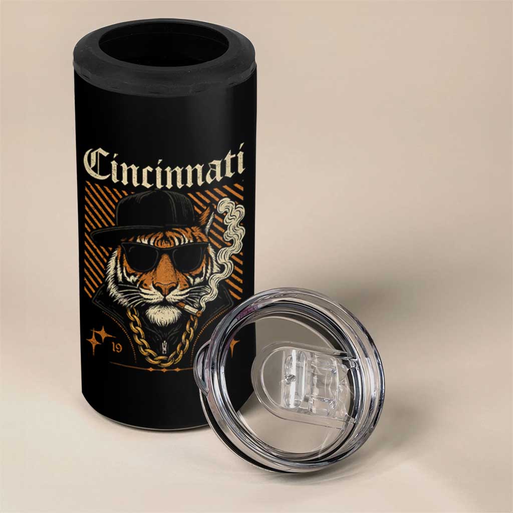 Cincinnati Tiger 4 in 1 Can Cooler Tumbler Retro Vintage Mascot Sports Fan - Wonder Print Shop