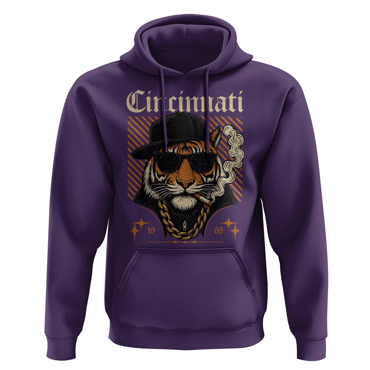 Cincinnati Tiger Hoodie Retro Vintage Mascot Sports Fan - Wonder Print Shop