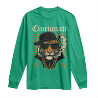 Cincinnati Tiger Long Sleeve Shirt Retro Vintage Mascot Sports Fan - Wonder Print Shop