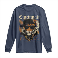 Cincinnati Tiger Long Sleeve Shirt Retro Vintage Mascot Sports Fan - Wonder Print Shop