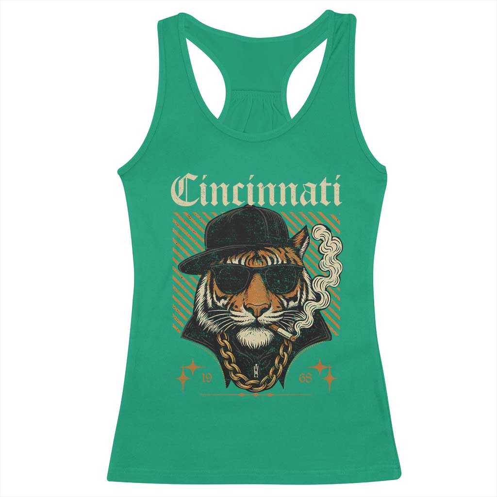 Cincinnati Tiger Racerback Tank Top Retro Vintage Mascot Sports Fan - Wonder Print Shop