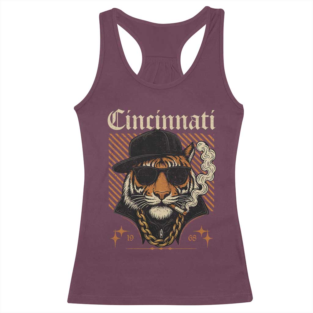 Cincinnati Tiger Racerback Tank Top Retro Vintage Mascot Sports Fan - Wonder Print Shop
