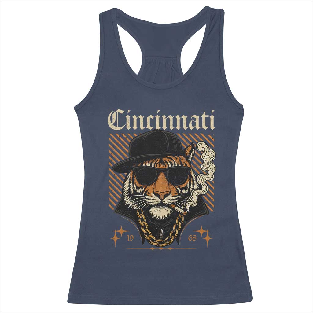 Cincinnati Tiger Racerback Tank Top Retro Vintage Mascot Sports Fan - Wonder Print Shop