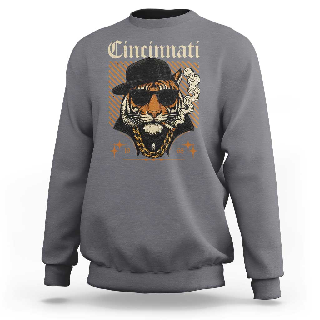 Cincinnati Tiger Sweatshirt Retro Vintage Mascot Sports Fan - Wonder Print Shop